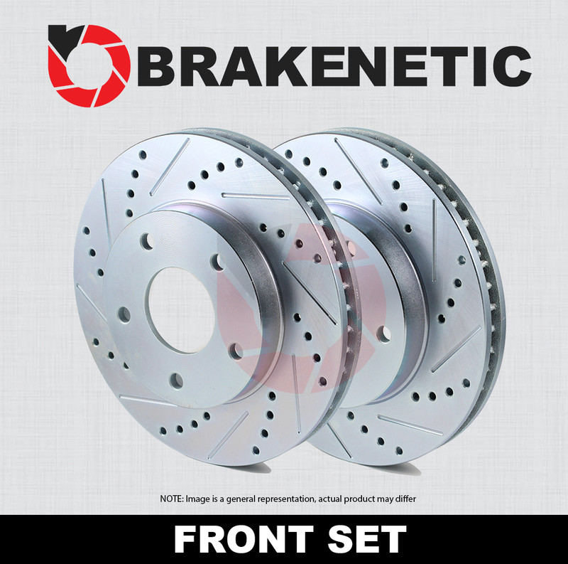 FRONT SET BRAKENETIC Sport Drilled Slotted Brake Rotors 2WD BNS65001.DS