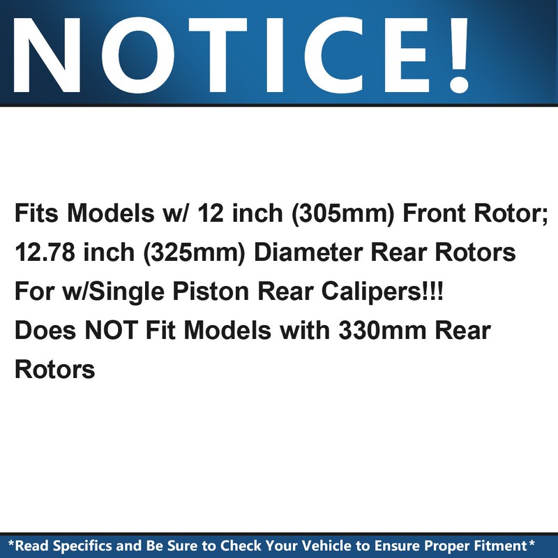 12" Front 12.78" Rear Disc Rotors Brake Pads for Chevy GMC Silverado Sierra 1500 gallery