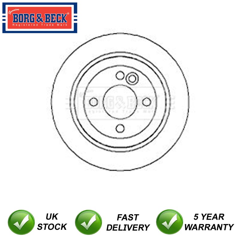 1x Brake Disc Rear Borg & Beck Fits Mini Cooper One JCW Clubman 1.6 D One