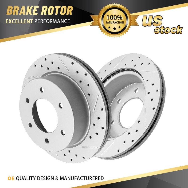 Rear Drilled Geomet Brake Rotors for 2019 – 2021 2022 2023 2024 2025 Ford Ranger