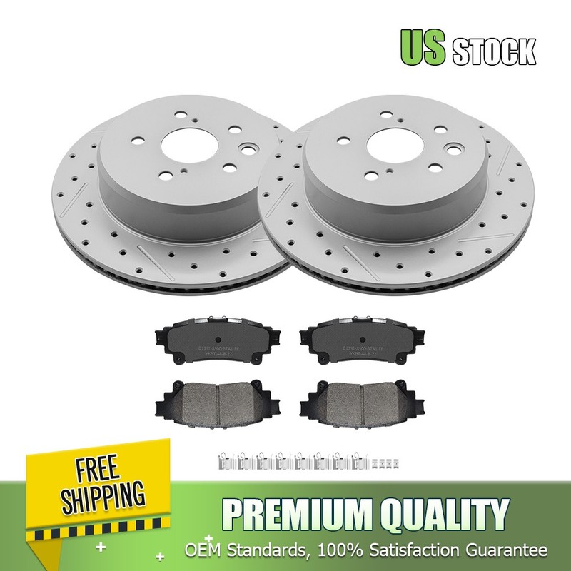 Rear Drilled Brake Rotors Pads for IS300 IS350 GS350 IS200t GS450h GS200t RC200t
