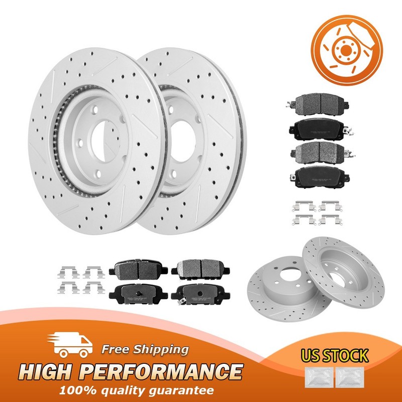 Front Rear Disc Brake Rotors Ceramic Brake Pads for 2013 - 2025 Nissan Altima