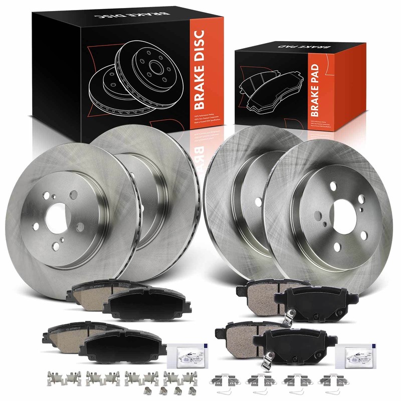 Disc Brake Rotors & Ceramic Brake Pads for Toyota Corolla Prius Prime 2020-2022