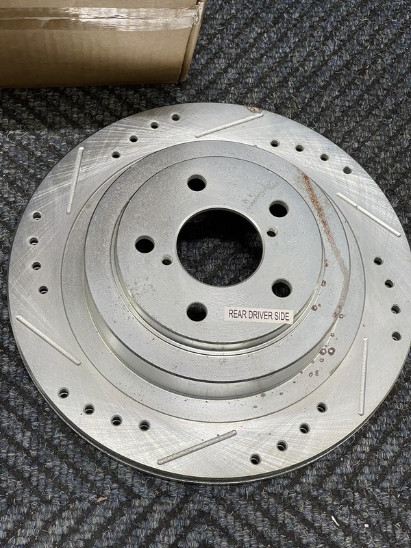 Power Stop JBR1163XL & JBR1163XR Rear R and L Side Drilled, Slotted Disc Rotor gallery