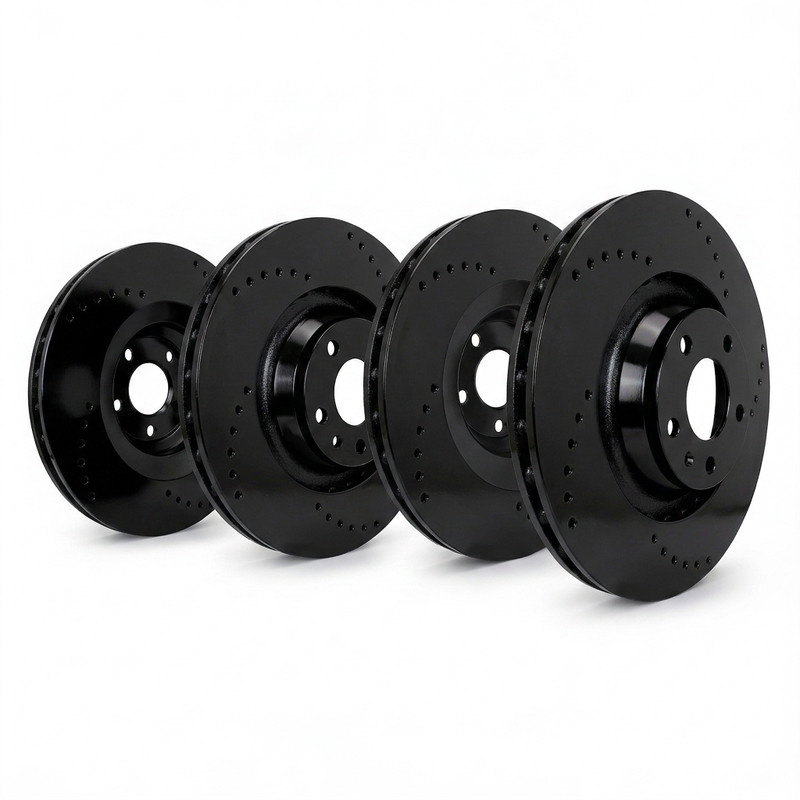 SP Performance KT-FRR-C-B-012153 Cross Drilled Black Zinc Rotors for 12-25 F350