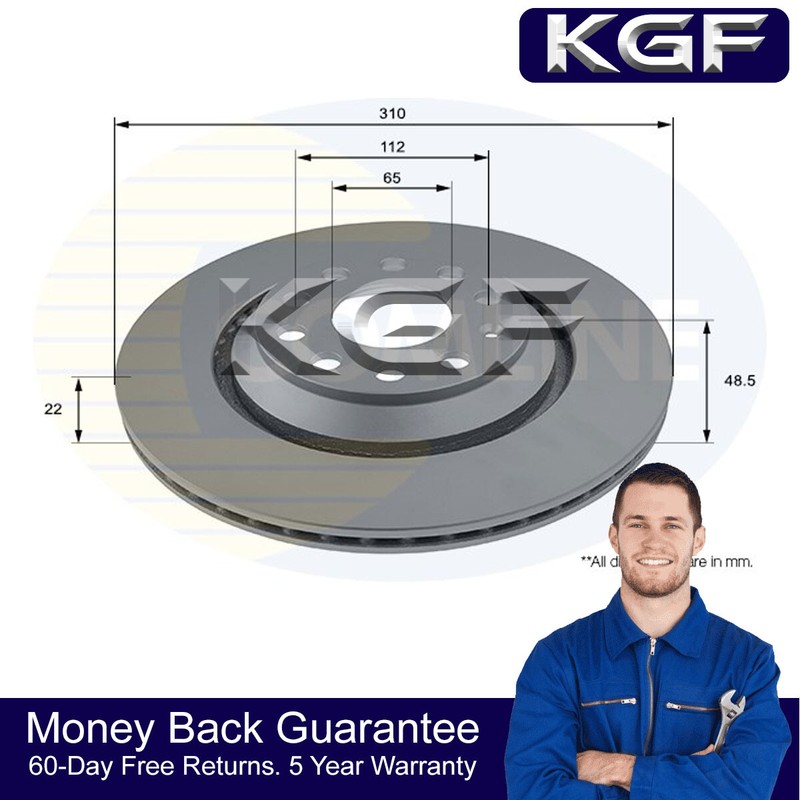 KGF Front Rear Brake Disc Fits Superb Yeti Golf Tiguan Allspace A3 Leon