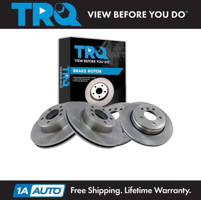 TRQ Front and Rear Brake Rotors Set For 2004-2007 BMW 525i 2008-2010 528i 530i
