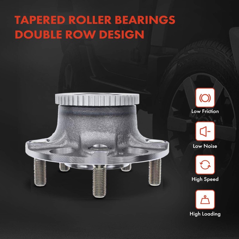 Rear Drilled Brake Rotor & Ceramic Pads + Wheel Hub & Bearing for Acura TL Sedan gallery