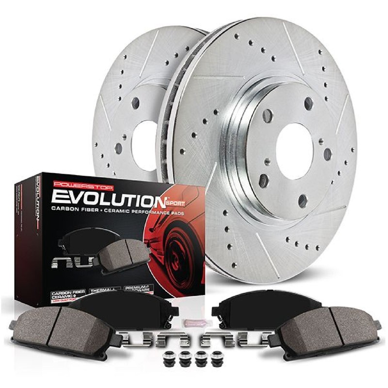 Powerstop K1714 Stainless Steel Drilled & Slotted Brake Kit for 06-19 Charger gallery
