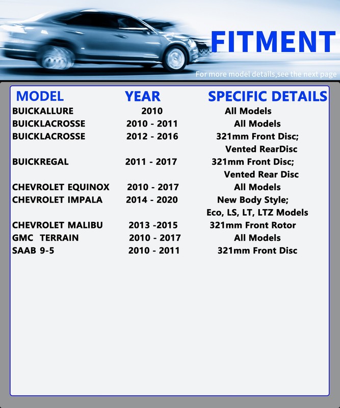 Front Brake Rotors and Pads for Chevrolet Equinox 2010-2017 All Models Slotted gallery