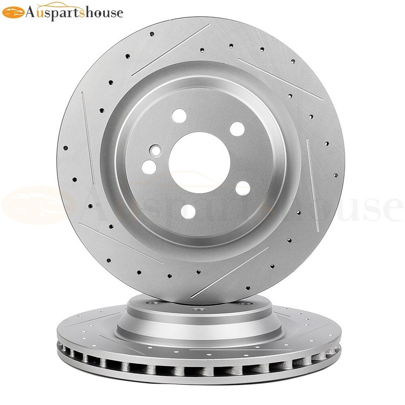 2x Rear Discs Brake Rotors For 2004-14 Mercedes-Benz S350 CL550 S550 CL600 S600
