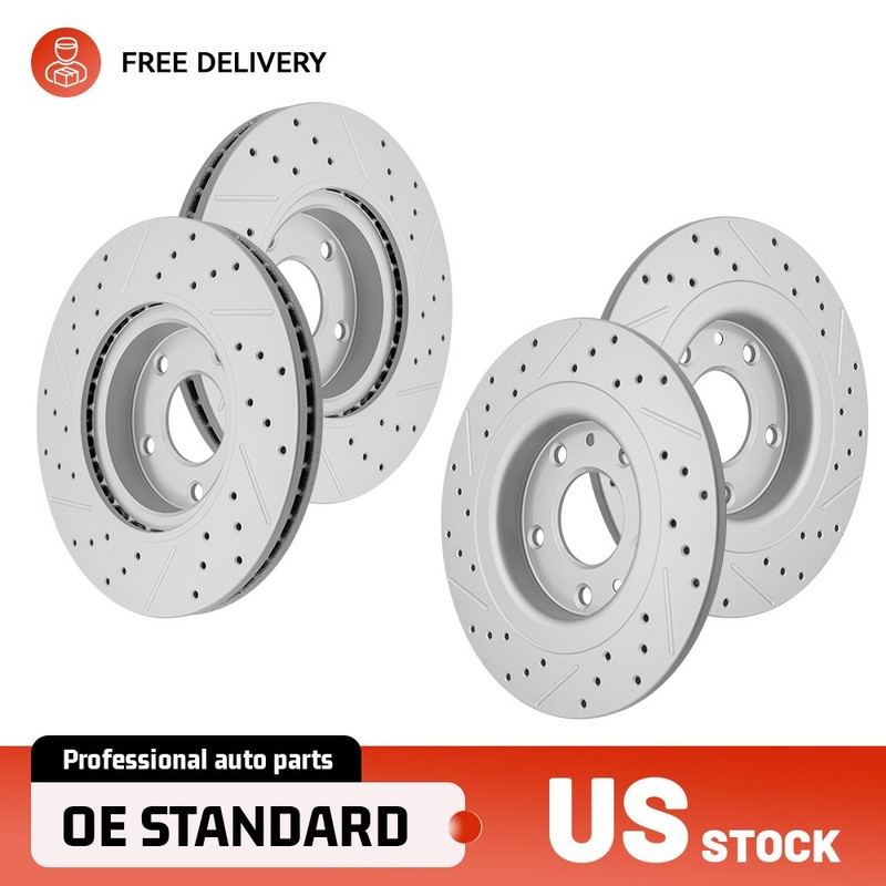 Front + Rear Drilled Disc Brake Rotors Set for Mazda CX-3 AWD 2016 2017 2018