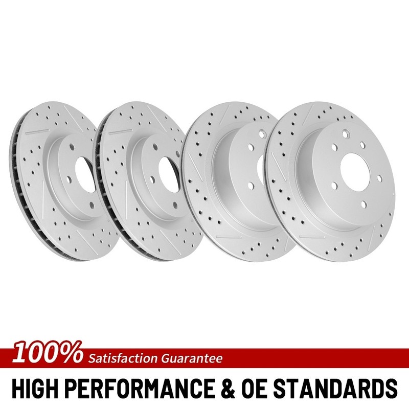 Front Rear Drilled Brake Rotor For 2008-2017 Nissan Rogue 2014 2015 Rogue Select