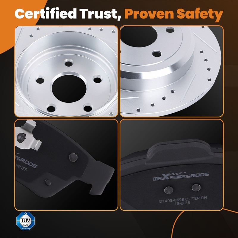 Rear L&R Brake Rotors&Ceramic Pads Kit for Dodge Durango 2011-20 S-53061 P-1498 gallery