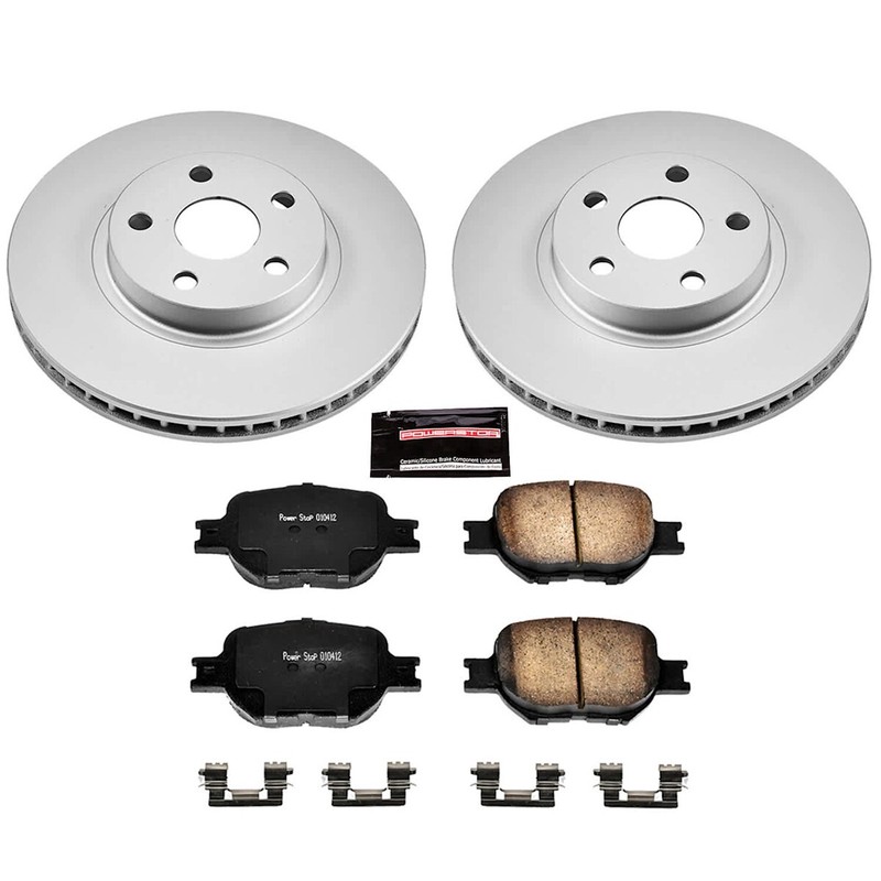 CRK2315 Powerstop 4-Wheel Set Brake Disc and Pad Kits Front & Rear for Scion tC gallery