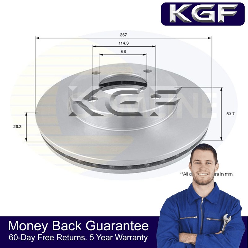 KGF Front Brake Disc Fits Nissan NV200 2010- 1.5 dCi 1.6 Electric #1