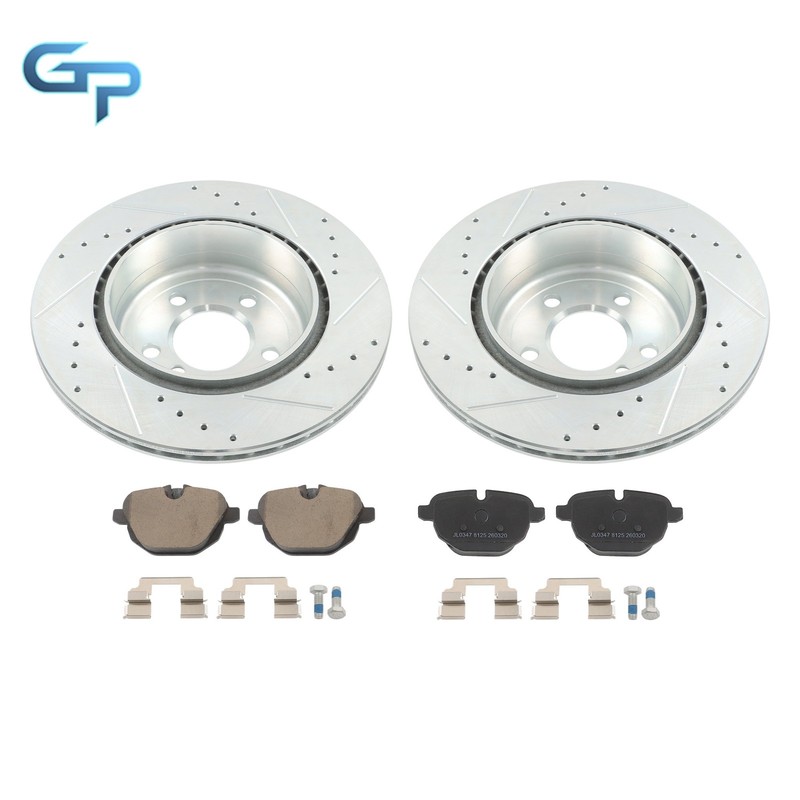 6X Rear Drilled Brake Rotor & Ceramic Brake Pad For BMW 528i 11-16 535d 535i F10 gallery