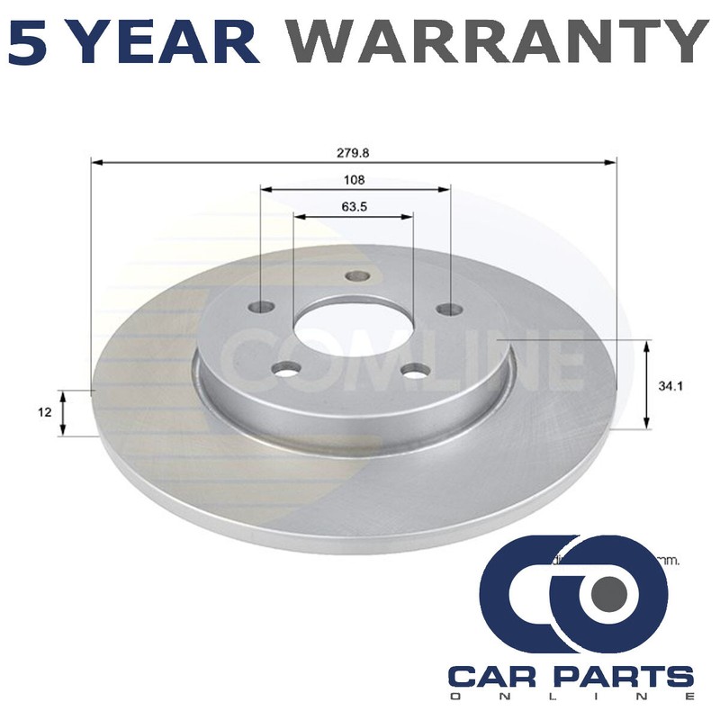 Brake Disc Rear CPO Fits Ford Mondeo 2000- Jaguar X-Type 2001-2009 #1