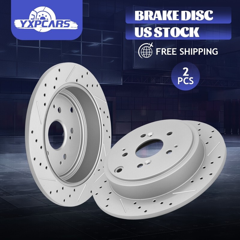 313mm Rear Drilled Disc Brake Rotors Set for 2001-2006 Acura MDX Honda Pilot