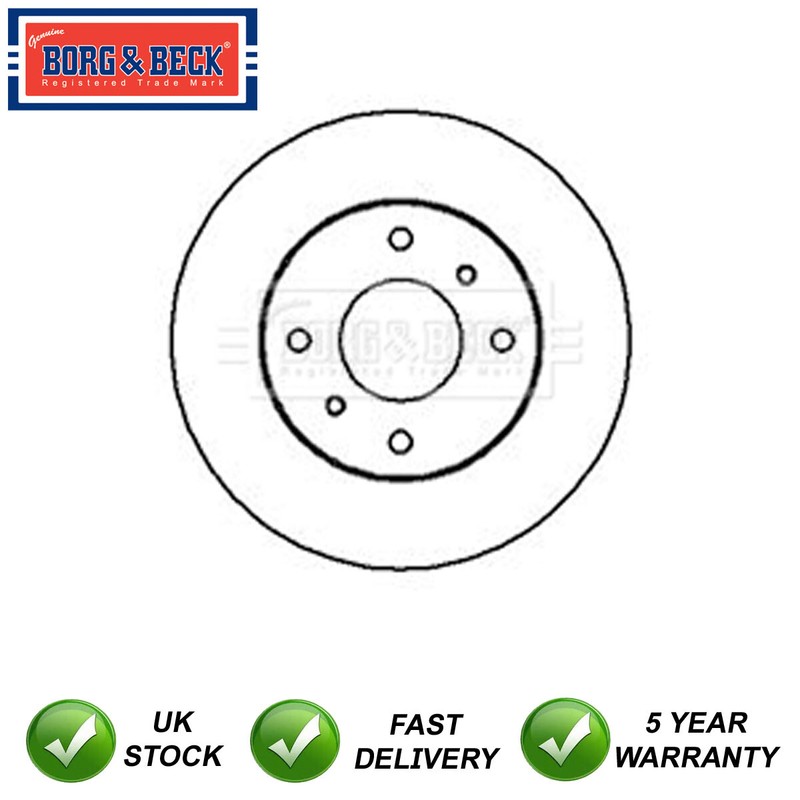 1x Brake Disc Front Borg & Beck Fits Nissan Almera 2000-2006 Primera 1990-2002