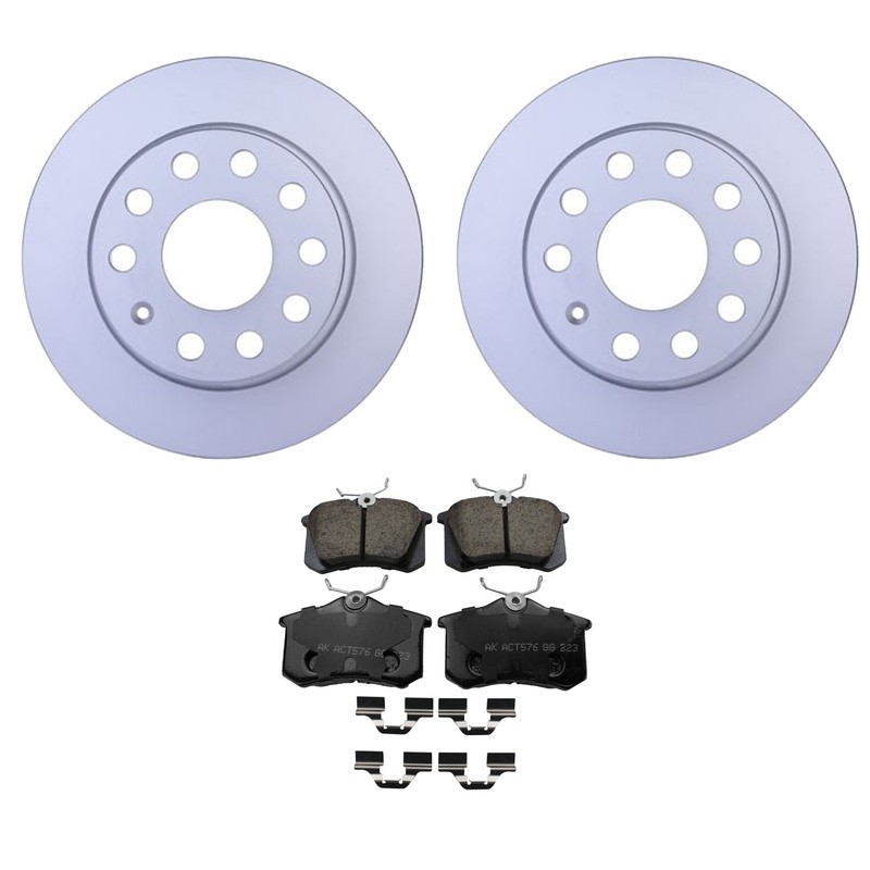 Hella Rear Rotor Akebono EURO Ceramic Disc Brake Pads Kit For Beetle Golf Jetta