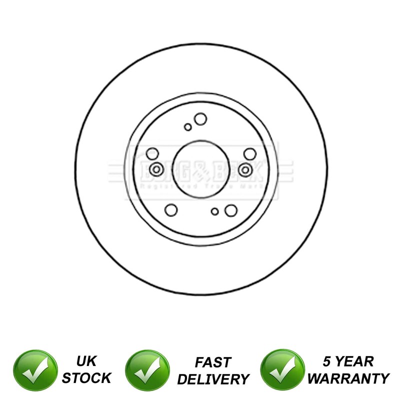 1x Brake Disc Front SJR Fits Honda Accord 2003-2008 2.0 2.2 TDi #2 45251TA0A01