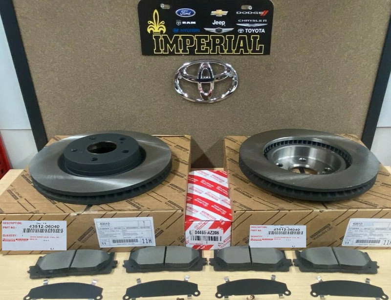 2002-2006 TOYOTA CAMRY LE OEM FRONT BRAKE ROTORS, TCMC BRAKE PADS & SHIMS
