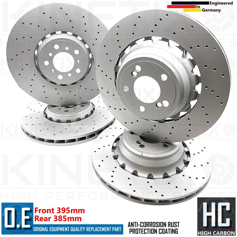 FOR BMW X5M F85 X6M F86 DRILLED FRONT REAR BRAKE DISCS PADS SENSORS 395mm 385mm gallery