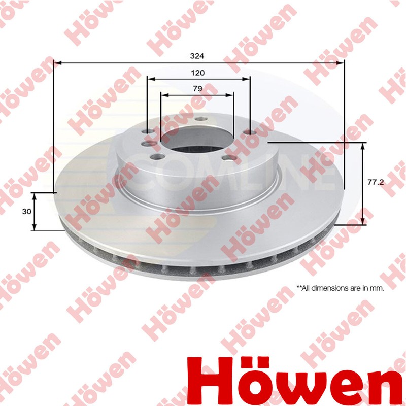 Fits BMW 5 Series 2003-2010 2.0 D 2.5 2.8 3.0 Brake Disc Front Howen #1