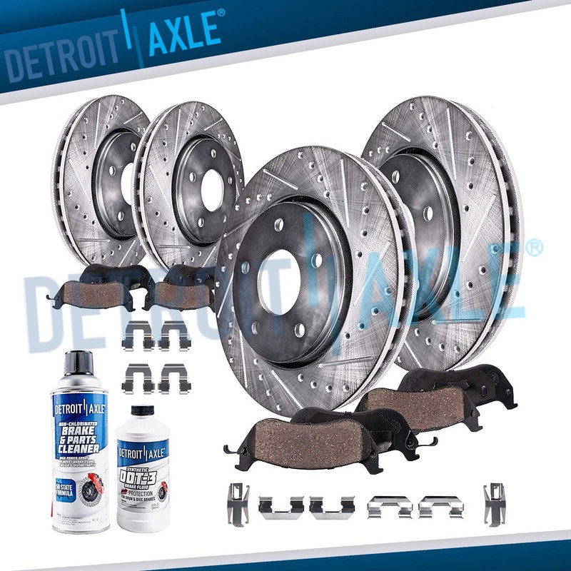 Front Rear DRILLED Rotors + Ceramic Brake Pads for 1999-2005 Olds Alero Grand Am