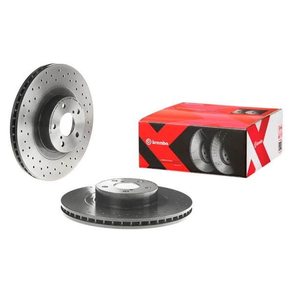 For Subaru WRX 12-14 Brake Rotor Premium Xtra Cross Drilled UV Coated 1-Piece