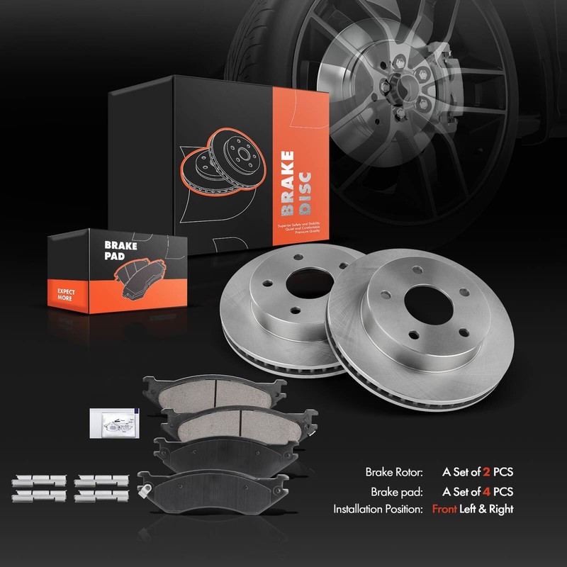 New Front Disc Brake Rotors & Ceramic Brake Pads for Dodge Ram 1500 2000-2001 gallery