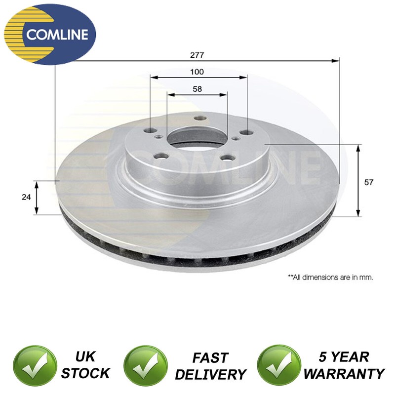 Brake Disc Front Comline Fits Subaru Forester Legacy Impreza Toyota GT 86 #1