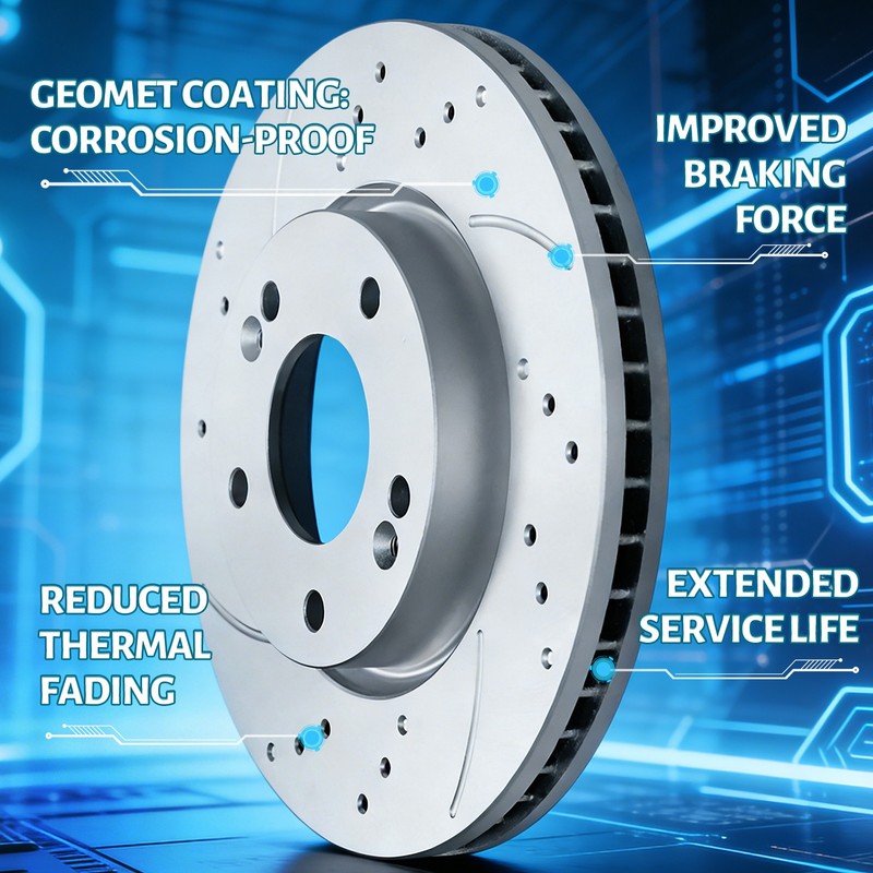 For Ford Mustang Base 4.0L V6 Front Drilled Brake Rotors + Ceramic Pads 293mm gallery