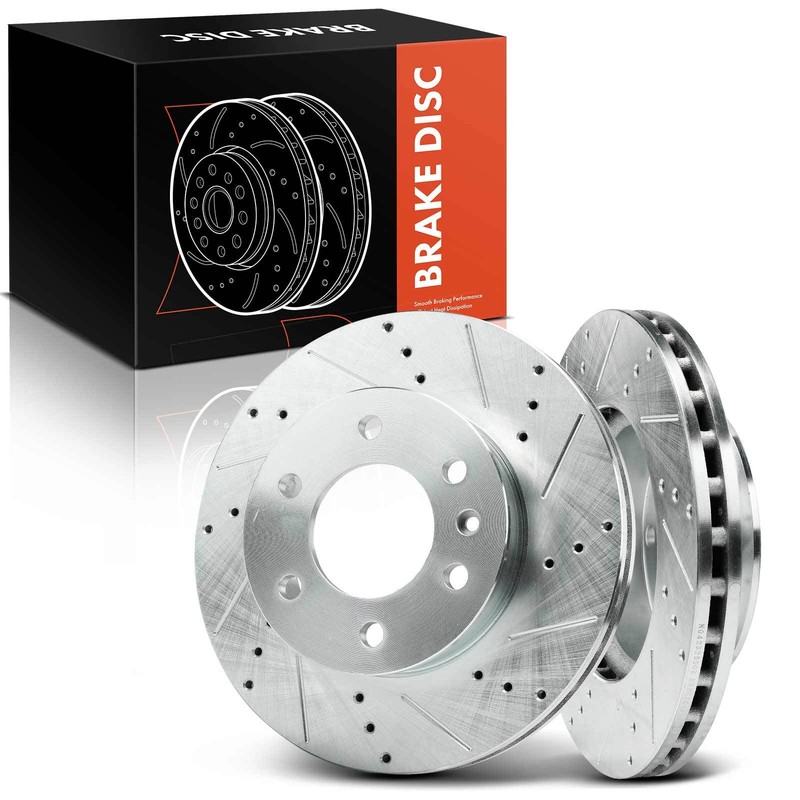 2x Drilled Brake Rotors for Dodge Sprinter 2500 Mercedes-Benz Freightliner Front
