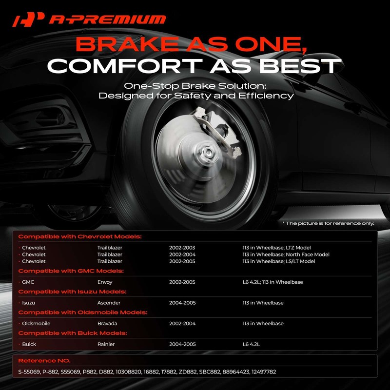 A-Premium Front Drilled Brake Rotors & Ceramic Pads for GMC Envoy Chevy Buick gallery
