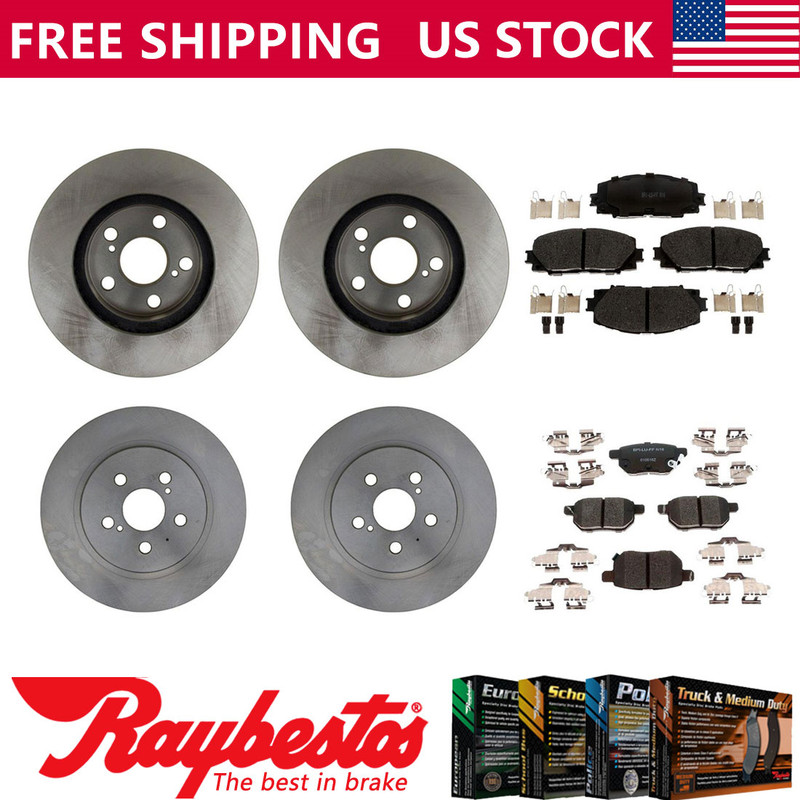 For 2014-2017 Lexus CT200h Front Rear Brake Rotors & Ceramic Brake Pads