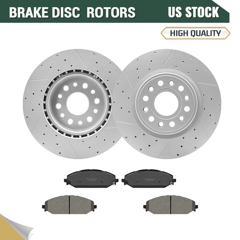 Front Drilled Rotors And Ceramic Brake Pads Kit for 2019 – 2025 RAM 1500