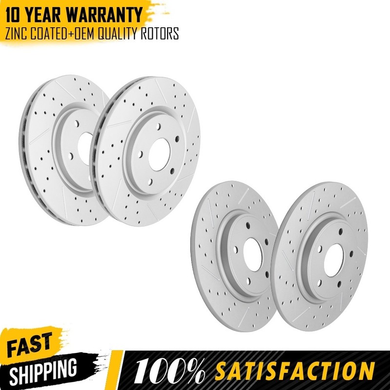 Front Rear Drilled Brake Disc Rotors For 2012-16 Town & Country Ram C/V Journey