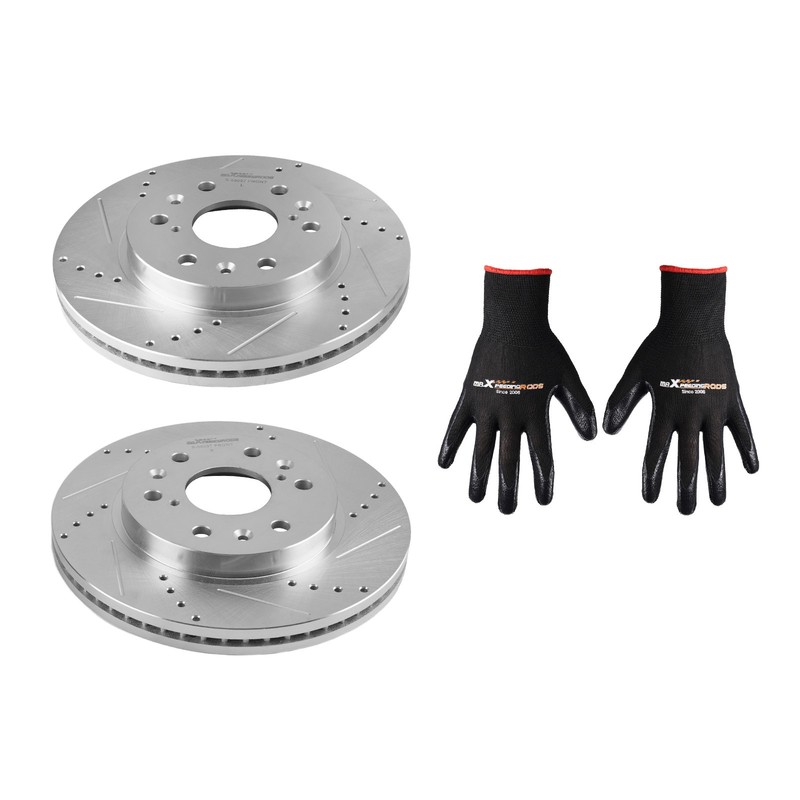Front Drilled + Slotted Brake Rotor Kit for GMC Sierra 1500 2005-2019 S-55097