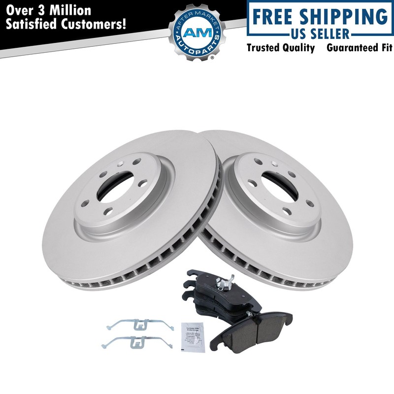 Front Premium Posi Ceramic Disc Brake Pad & Coated Rotor Kit for Audi