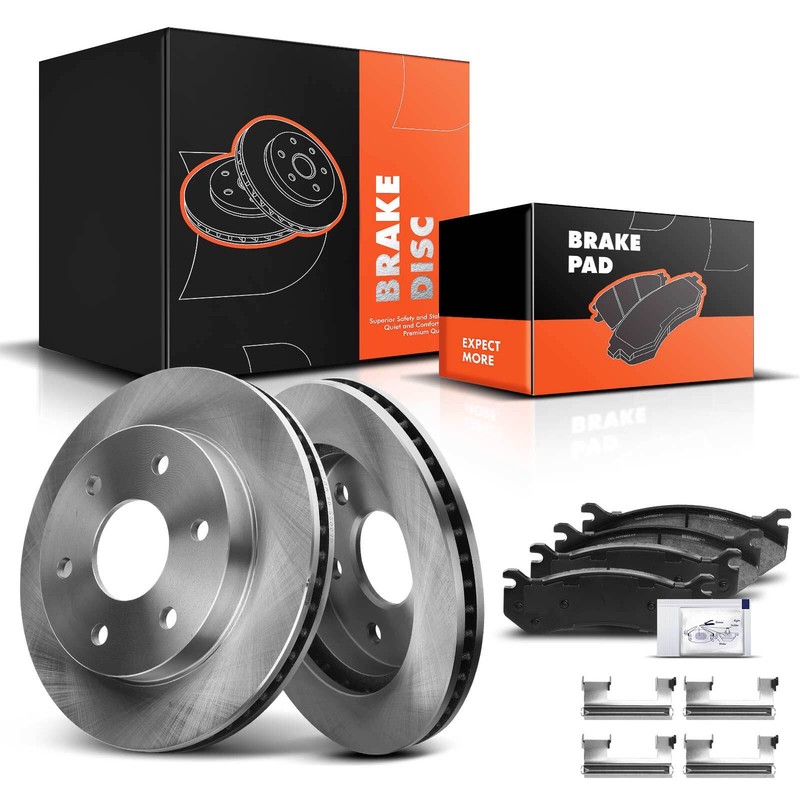 Front Disc Brake Rotor & Brake Pads for Chevy Silverado 1500 GMC Sierra Yukon