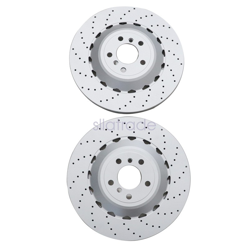 Set of 2 For BMW F06 F10 F13 M5 Rear Vented & Drilled Disc Brake Rotors gallery