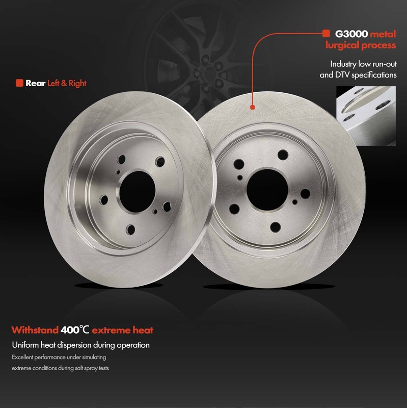 Front & Rear Disc Brake Rotors & Ceramic Brake Pads for Toyota C-HR 2018 2.0L gallery