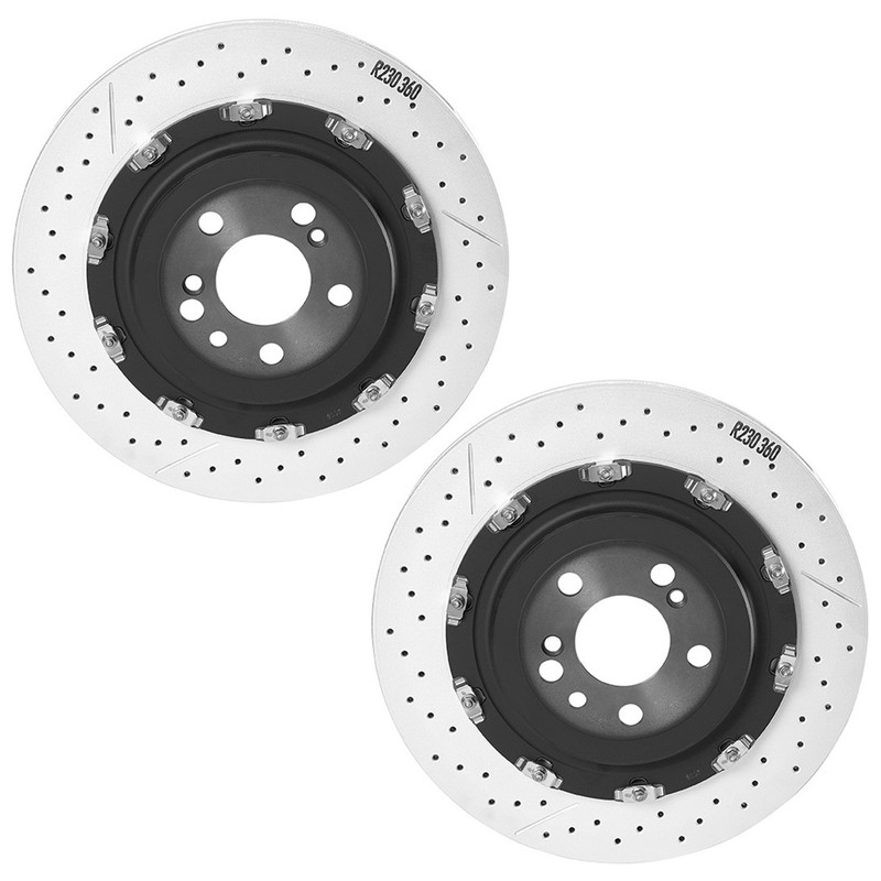 Brembo Pair Set of 2 Rear 360mm Floating Drilled Disc Brake Rotors For MB R230