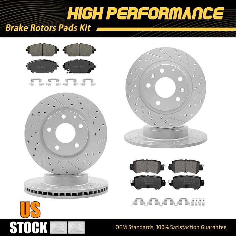 AWD Front Rear Disc Brake Rotors + Ceramic Pads For 2016 2017 2018 Mazda CX-3