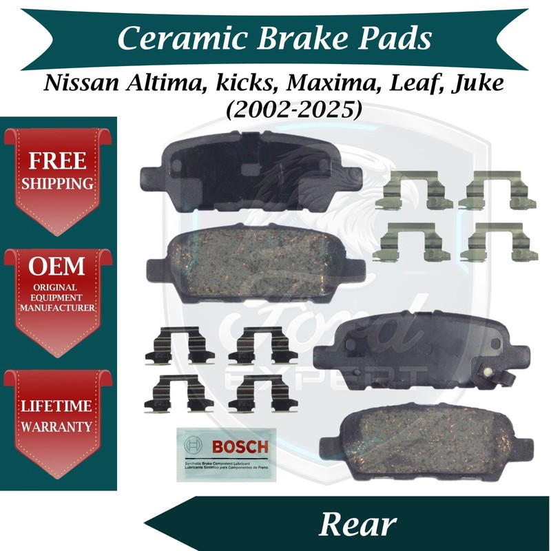 Bosch OEM Rear Ceramic Brake Pads Kit For 2002-2025 Nissan Infiniti 9 Yr warrant