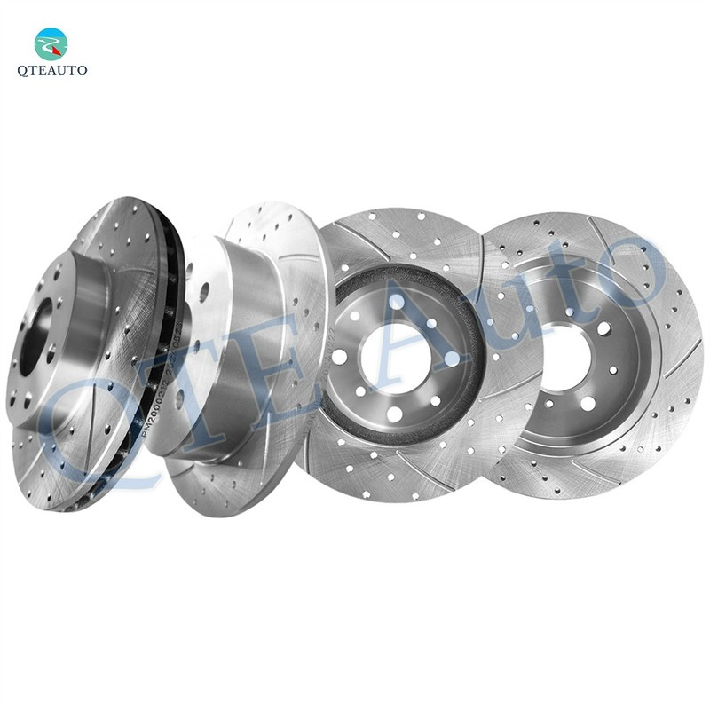 4P Front 240mm-Rear 239mm Drilled Brake Rotors For 1993-1997 Honda Civic DEL SOL