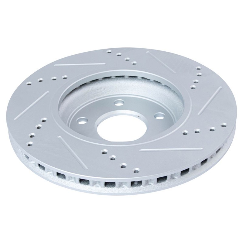 TRQ Ceramic Brake Pads & Performance Drilled Slotted Rotor Kit Front Rear gallery