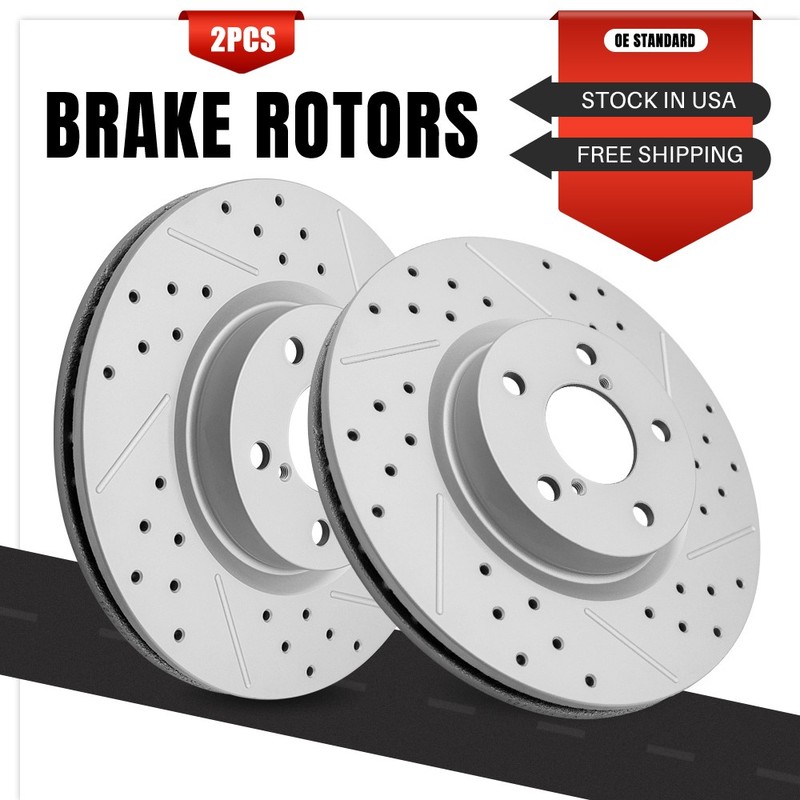 Front Drilled Slotted Brake Rotors for Subaru Impreza 2017-2022 2023 AWD H4 2.0L